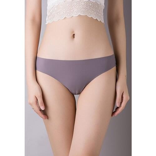 Fashion Traceless Underwear WomenS Ice Silk Sexy One Piece Sports Fitness T-Shirt With Cotton Crotch And Low Waist