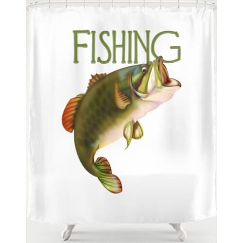 Marine Life Fish Shower Curtain Waterproof Bathroom Decorations Polyester Bathroom Shower Curtain