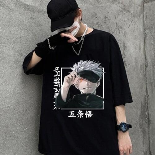 Jujutsu Kaisen Printed Men Short Sleeve T-shirts Loose Harajuku Women Hiphop Style