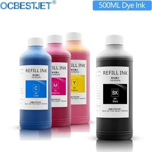 500ML Bulk Refill Dye Ink Kit For HP Epson Canon Brother Inkjet Printer Cartridge CISS For Office School Home Document Print