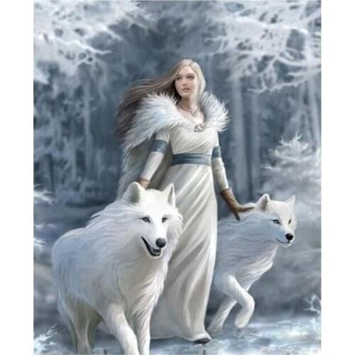 Landscape Animal DIY 11CT Embroidery Cross Stitch Kits Craft Needlework Set Cotton Thread Printed Canvas Home Design