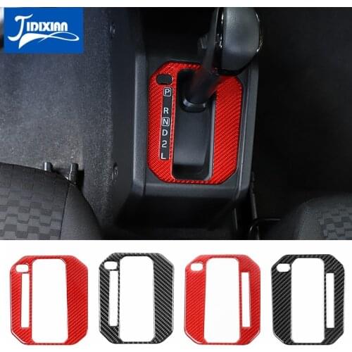 MOPAI Carbon Fiber Car Gear Shift Panel Decor Cover Sticker for Suzuki Jimny 2019+ Left Right-hand Drive Interior Accessories