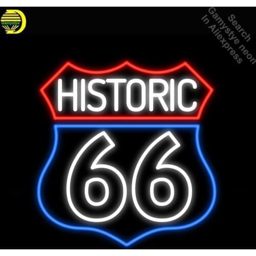 Neon Signs for Historic Route 66 Neon Light Sign Handcrafted Neon Bulbs sign Glass Tube Decorate Game Room Signs dropshipping