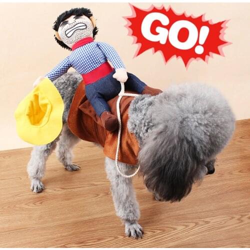 2018 Novelty Funny Dog Costume Pet clothes Cowboy Dressing up Jacket for Small Medium Large Dogs Chihuahua Yorkshire Poodle S-XL