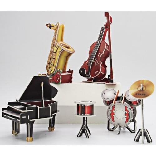 New 3D Paper Puzzle Jigsaw Musical Instrument Model Jigsaw Assembled Model Craft DIY Educational Toys For Children Adult Gifts