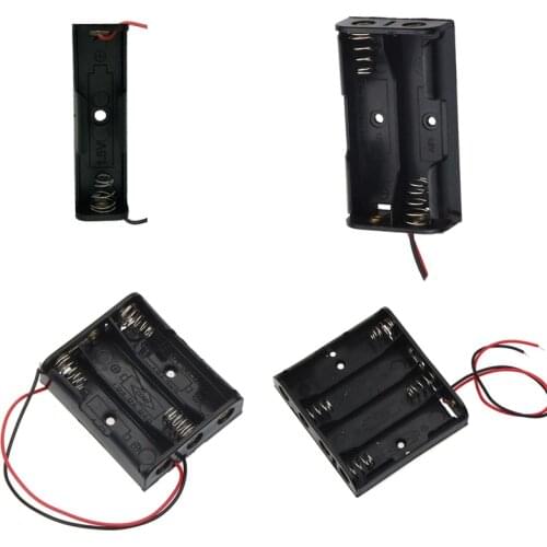 Battery compartment 1/2/3/4 AA Holder Size Power Battery Storage Case Plastic Box Holder With Leads compartment for AA case hot
