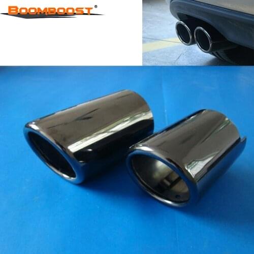 Pair Car Tail Exhaust Tip Pipes Boomboost Titanium Black For BMW 2012-2017 F30/F31/F35