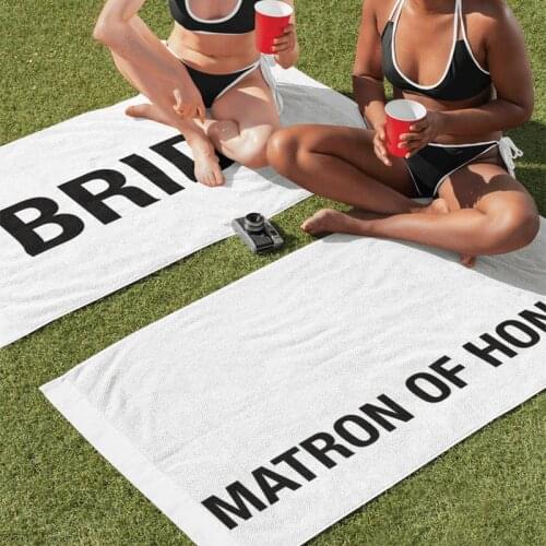 Bachelorette Party bride beach towel wedding engagement Bridal Shower Bridesmaid matron maid of honor Proposal Gift Honeymoon