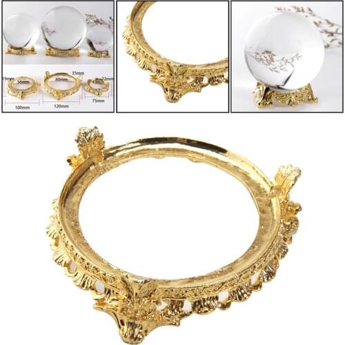 Crystal Ball Stand Metal Gold-plated Display Holder Rack Support Base Decorative Minerals Rock Display Stand Base