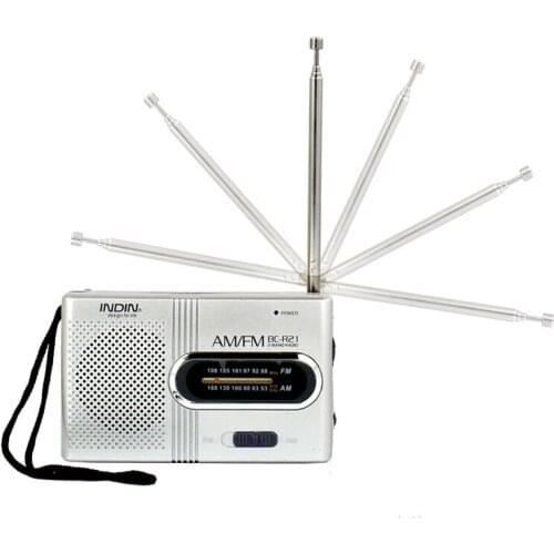 Mini Portable Radio Telescopic Antenna Speaker BC-R21 Outdoor Dual Band AM FM Music Player Radio Stereo World Receiver Speaker