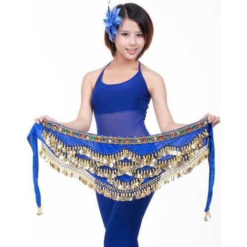 9 Color 3 Layer Coin Belly Dance Waist Chain Hip Scarf Bellydance Belt Bellydance Dance Wear Hip Scarf Wrap Accessories 89