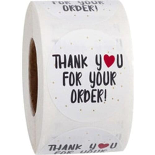 Roll sealing stickers thank you baking handmade crafts copper plate self-adhesive material round decoration stickers 1 inch