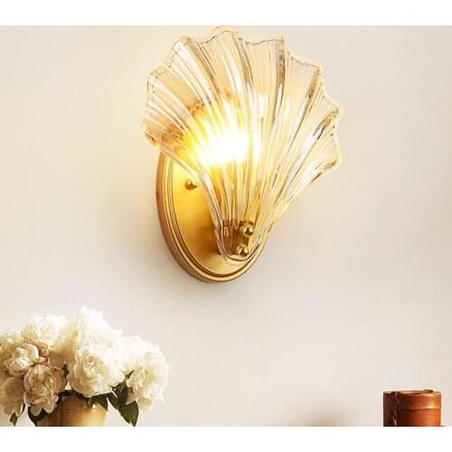 Modern shell wall lamp hotel cafe bedroom gentle luxury decoration light luxury wall lamp bedside lamp indoor lamp