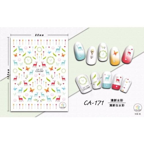 SUPER THIN SELF ADHESIVE 3D NAIL ART NAIL SLIDER STICKER FLOWER BEE BIRD FABRIC BLACK WHITE FRAME KISS LIPS EYES CA156-164