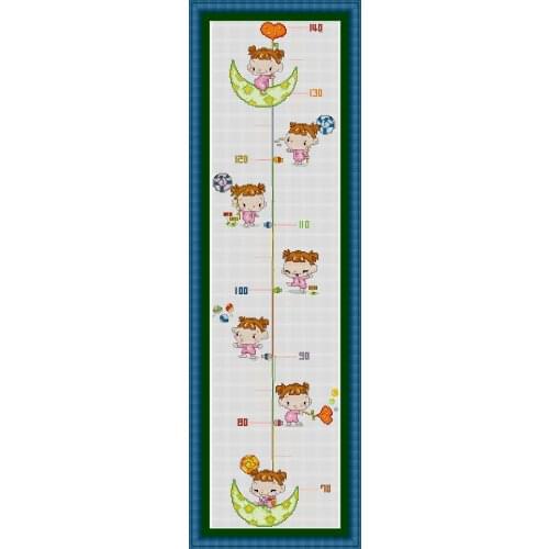 5 Height Chart Table With Length Scale Baby Counted Cross Stitch Kit Cross-stitching Package Cross Stich Gift to Your Baby