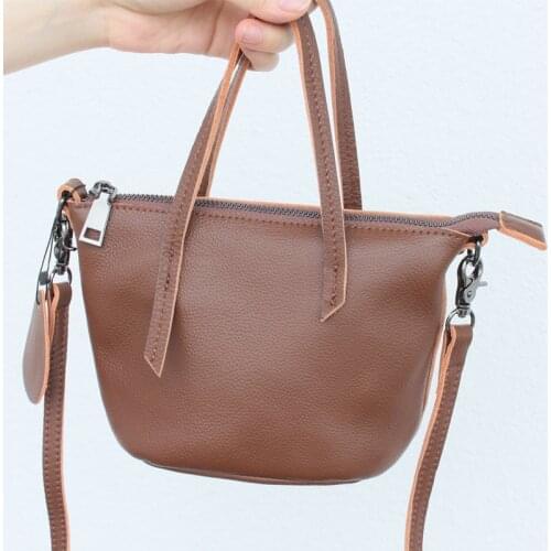 Vintage Handbags Bags For Women Genuine Leather Small Crossbody Bag Female Solid Color Zipper Shoulder Messenger Bag Hand Tote