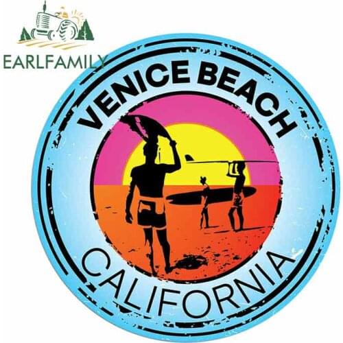 ARLFAMILY 13cm Funny Car Stickers Venice Beach California Logo Decal Sticker Swim Boat Kayak Water Surf Travel Car Accessories