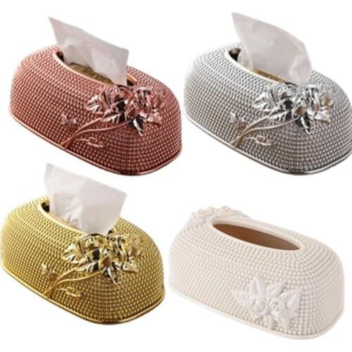 Gold/Silver Napkin Tissue Box Container Tissue Rack Holder Chic Napkin Case Holder Paper Rack Dispenser Home Decor Table Accesso