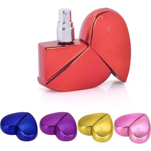 1PC 25ml Heart Shaped Spray Perfume Bottle Glass Airless Pump Woman Parfum Atomizer Travel Bottle Empty Cosmetic Containers New