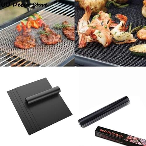 1pc BBQ Grill Mat Barbecue Outdoor Baking Non-stick Pad Reusable Cooking Plate 40 * 33cm For Party PTFE Grill Mat Tools