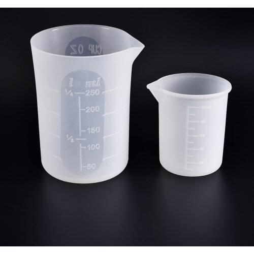 100/150/250/350ml Silicone Measuring Cups With Clear Scale Epoxy Resin Glue Split Cup DIY Jewelry Making Tools Art Kitchen Lab
