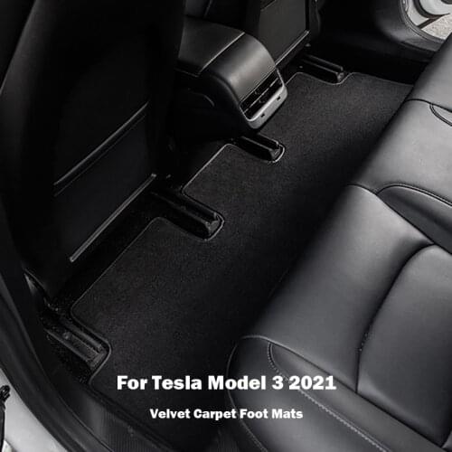 2021 Car Nylon Velvet Silent Foot Pad Mat Accessories For Tesla Model 3 Mute Non-slip Wear-resistant Special Mat Front Trunk Mat