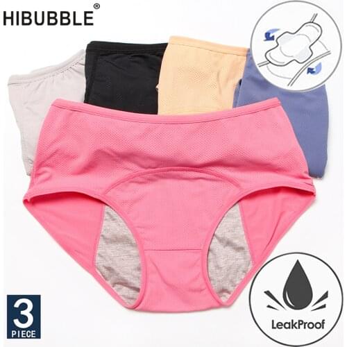 3pcs/Set Menstrual Panties Physiological Pants Leak Proof Women Underwear Period Cotton Breathable Briefs High Waist Warm Female
