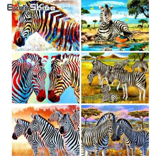 EverShine Diamond Painting Animals Cross Stitch Diamond Embroidery Zebra Rhinestones Art Handmade Hobby Gift New Arrivals Gift