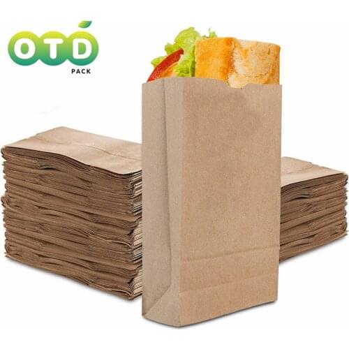 Paper Bags Kraft Brown Biodegradable and Compostable Food Grade for Bakery Cookies, Treats, Snacks, Sandwiches Multipurpose Use