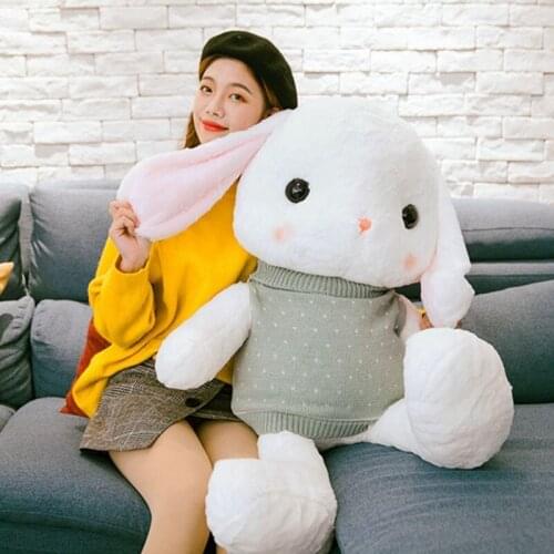 Dorimytrader Lovely Soft Cartoon Bunny Plush Doll Big Stuffed Anime Rabbit Toy for Girl Gift 50cm 70cm 100cm