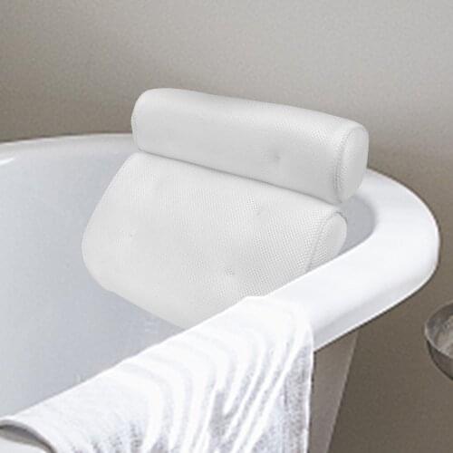 Breathable Bathtub Head Rest Pillow for Neck and Back Support Bathroom Supply With Suction Cups Spa Bath Pillow 3D Mesh