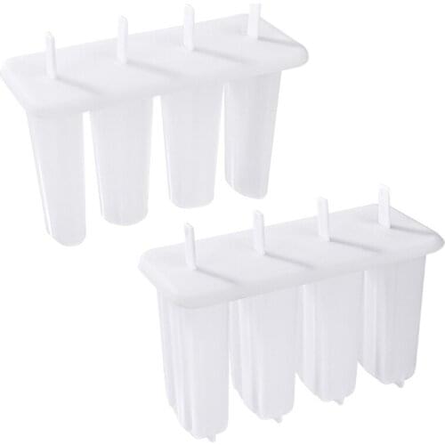 4 Cells Popsicle Molds Ice-Pop Mold Frozen Ice Cream Maker Reusable Easy Release for Homemade Juice Purees Mould Kitchen Supplie