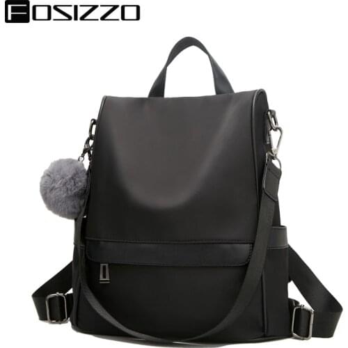 FOSIZZO Women Nylon Backpack Women Bags for Large Capacity Women Shoulder Bag Waterproof Top Bag Casual Backpak FS4071