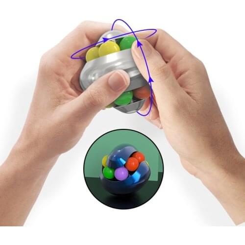 Torshn Puzzle Improve Brain Health Fun Mind-Tickling Health Decompression Kid Toy Rotating Magic Bean Fingertip Cube Gyro