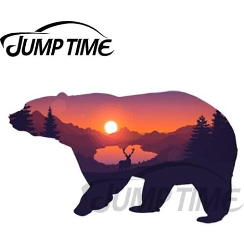 JumpTime 13 x 5.3cm For CANADA Bear Vinyl Car Sticker Custom Printing Laptop Windshield Camper Occlusion Scratch Travel Decals