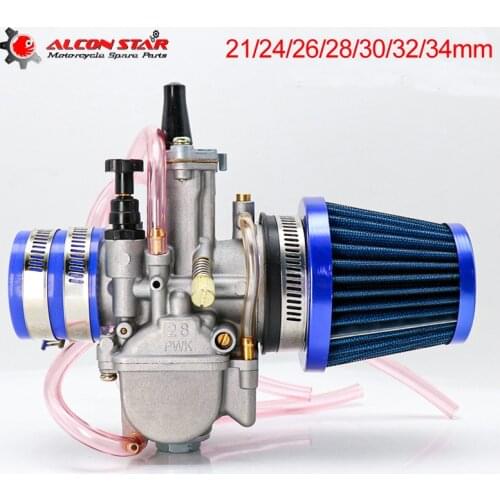 Alconstar- 21 24 26 28 30 32 34mm Keihin PWK Carburetor with Air Filter 2/4T Carb Fit Motorcycle Motocross Dit Pit Bike Moped CB