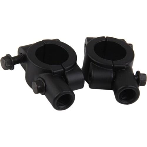 2Pcs Motorcycle Handlebar Rear View Mirror Metal Mount Holder Bracket 10mm
