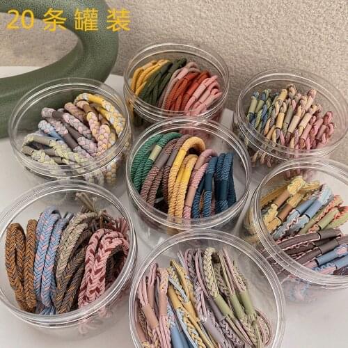 20Pcs/Set New Women Hair Accessories Hair Ties Set Elastic Hair Band Ponytail Holder Rubber Twist Braided Hair Ties for Women