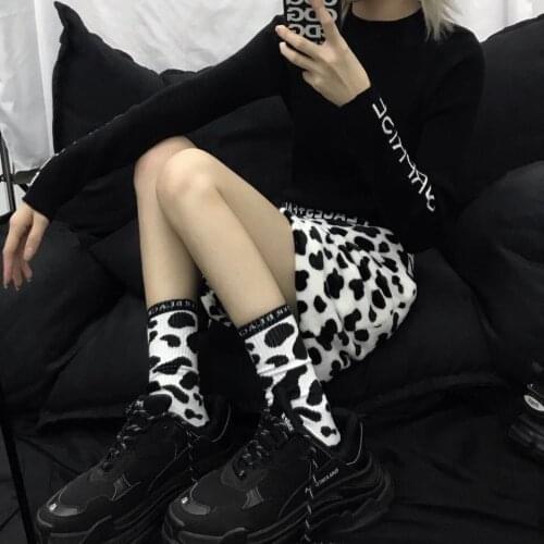 New Creative Streets Black White Cow A Zebra Grain Women Socks Hip Hop Skateboard Movement Tideway Unisex Happy Funny Socks