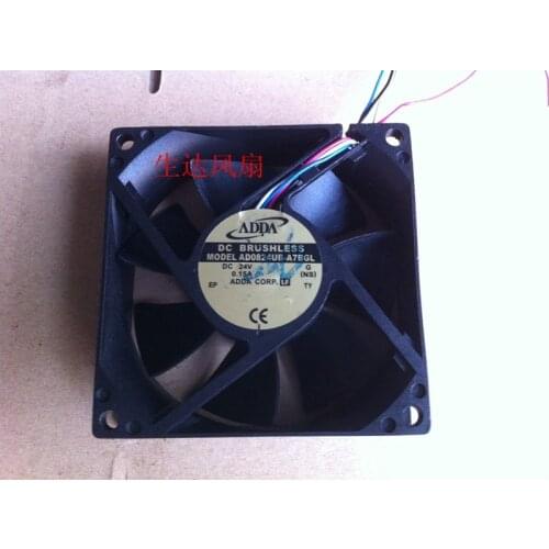 ADDA AD0824UB-A7BGL DC 24V 0.15A 80x80x25mm 4-Wire Server Cooling Fan