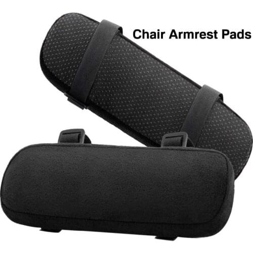 New 2pcs Office Chair Armrest Pads Black Memory Foam Soft Elbow Pillow Universal Chair Arm Covers for Forearms Pressure Relief