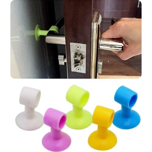 3Pcs Practical Door Stopper Silicone Anticollision Sucker Home Door Handle Protecting Pad Mute Silencer Suction Door Stops Mats