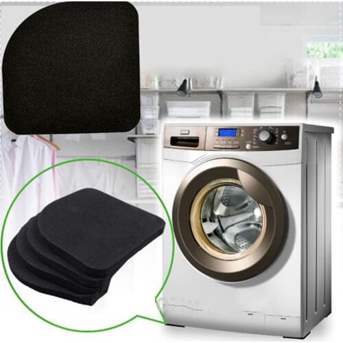 4pcs/set Black Refrigerator Anti-vibration Pad Mat For Washing Machine Shock Pads Non-slip Mats Set Bathroom Accessories