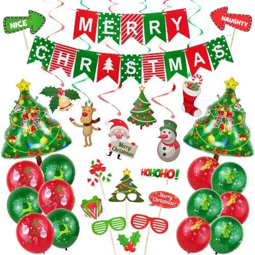 Christmas Party Decoration Aluminum Foil Balloon Package Christmas Photo Props Childrens Birthday Party Decoration Package