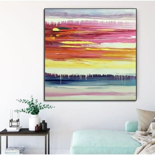 Hand-painted oil painting abstract color canvas oil painting home decoration art oil painting can be customized