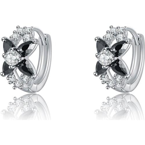 White Color Copper High Quality AAA Cubic Zirconia Round Hoop Earrings Fashion Jewelry Earring Female Party Gift Womens jewelry