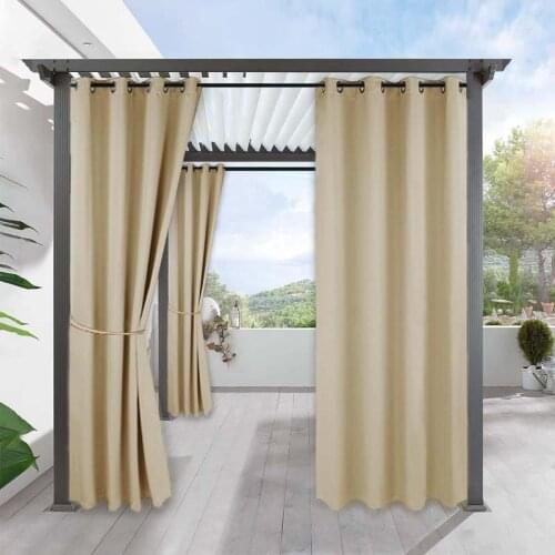 Outdoor Curtains for Patio Blackout Waterproof Indoor Outdoor Solar Curtain for Canopy Porch Sliding Door Foyer Arbor Lanai