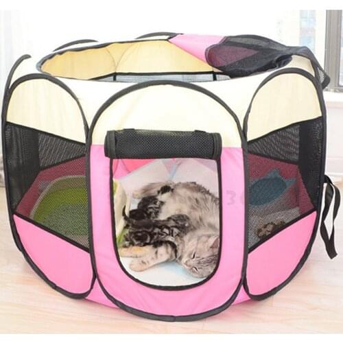 Foldable Portable Dog Fences Delivery Room Cage peaceful Comfy Puppy Outdoor House Kennel Cat Cave House Pet Bed Kitten Playpen