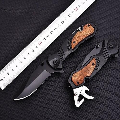 Aluminum Handle Folding Pocket Knife High Hardness Multifunctional Outdoor Self Defense Survival Tactics EDC Adventure Knife