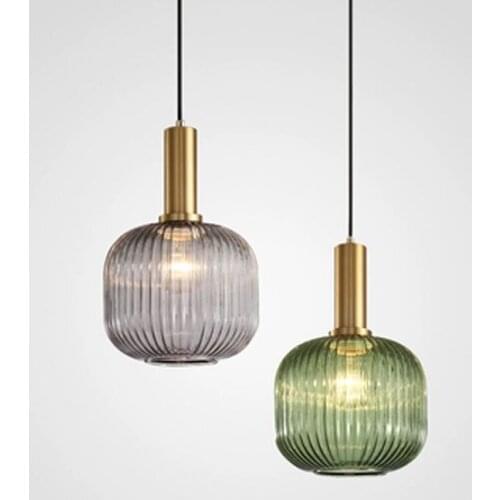Modern LED Round Glass Ball Pendant Lights Iron E14 Pendant Lamps Hanging Light Fixture for Living Room Bedroom Dining Room